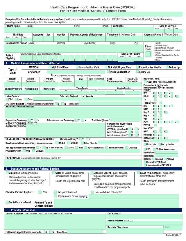 Health Care Program For Children In Foster Care (HCPCFC) Foster Care Medical (Specialty) Contact For screenshot