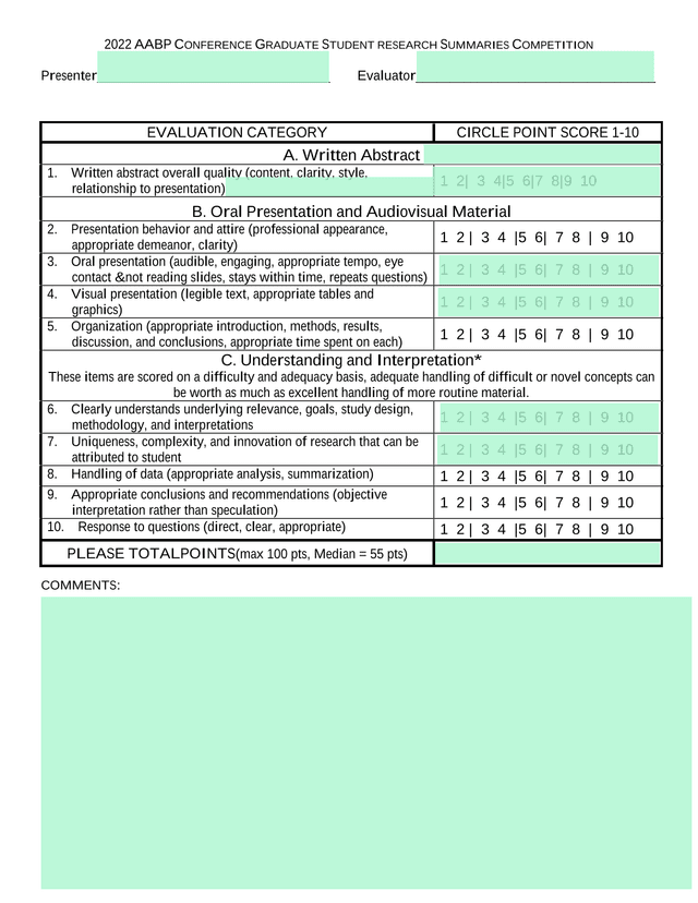 2022 AABP Conference Graduate Student Research Summaries Competition screenshot