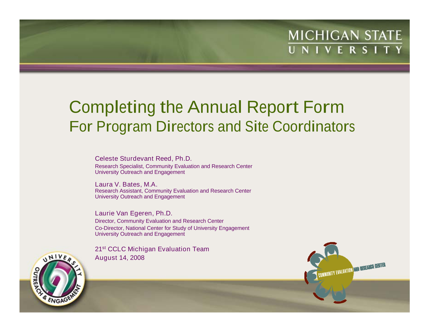 Completing The Annual Report Form screenshot