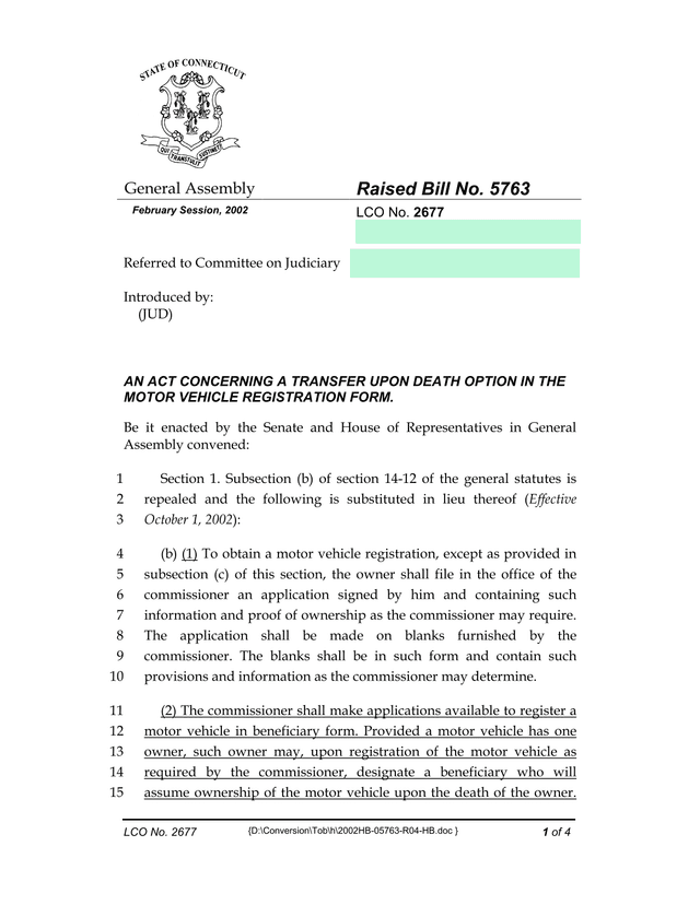 Motor Vehicle Registration Form Amendment screenshot
