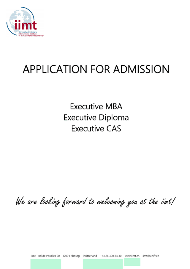 Application For Admission screenshot