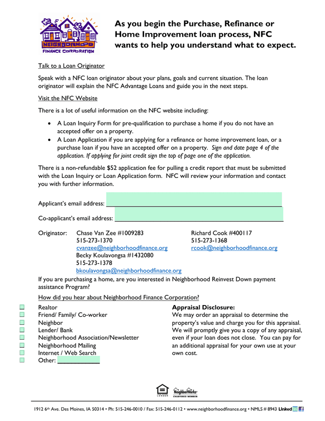 NFC Loan Process Overview screenshot