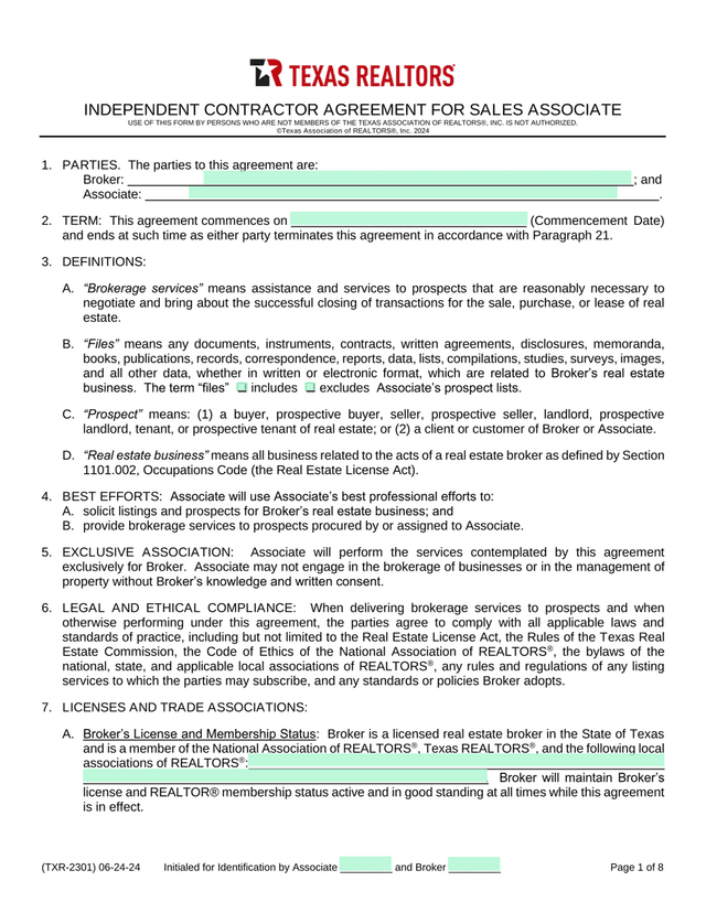 Independent Contractor Agreement For Sales Associate screenshot