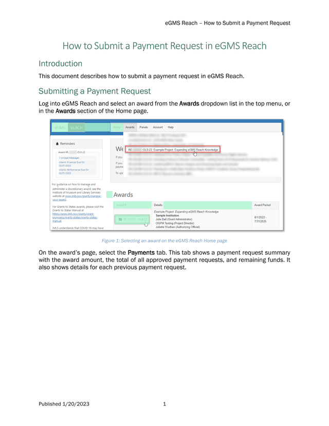EGMS Reach  How To Submit A Payment Request screenshot