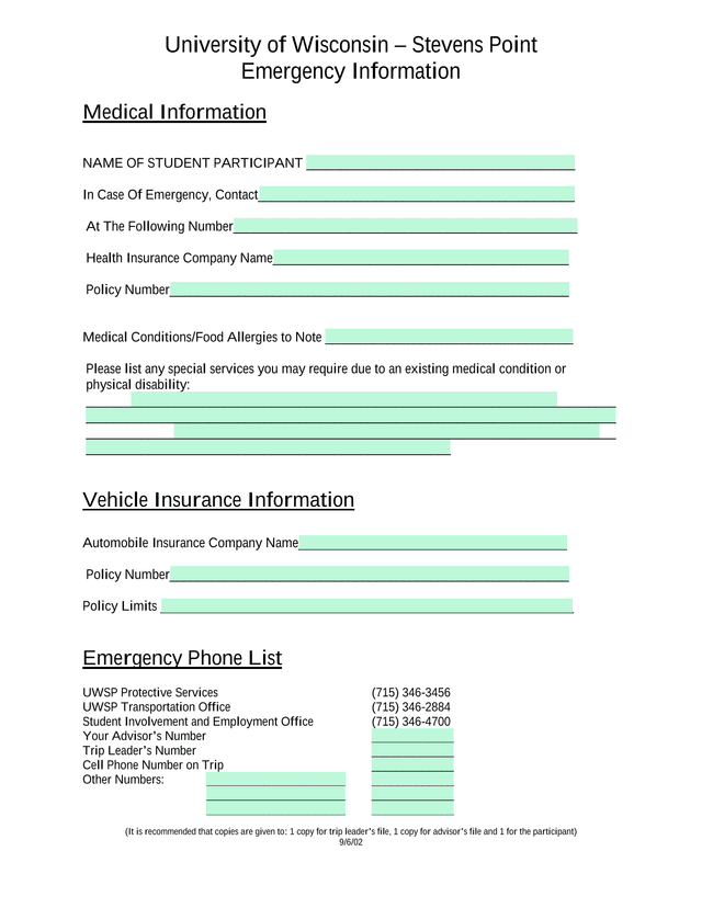 Emergency Information screenshot