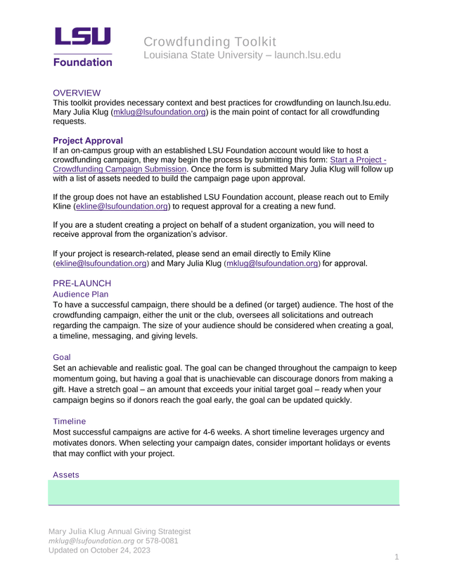Crowdfunding Toolkit screenshot