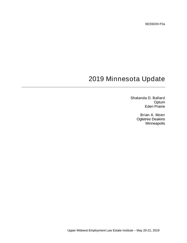 2018 19 Minnesota Employment Law Update screenshot