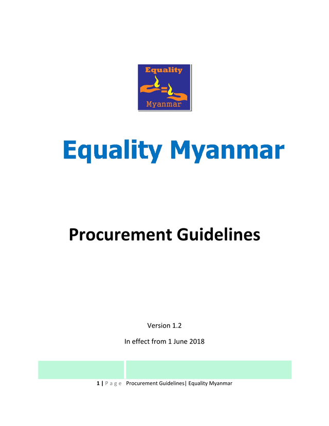 Procurement Guidelines screenshot