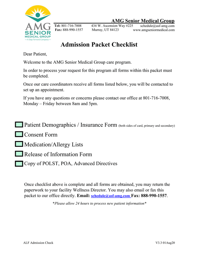 ALF Admission Check screenshot