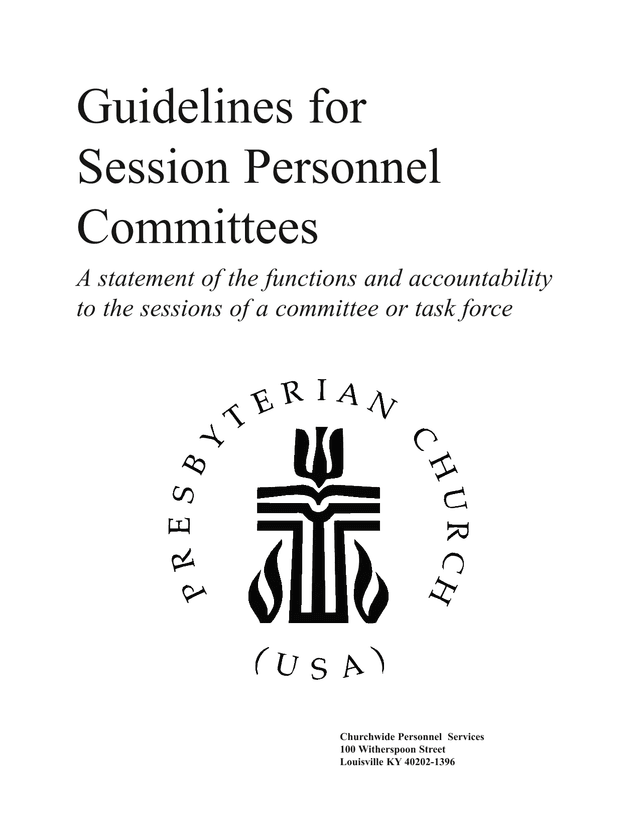 Guidelines For Session Personnel Committees screenshot