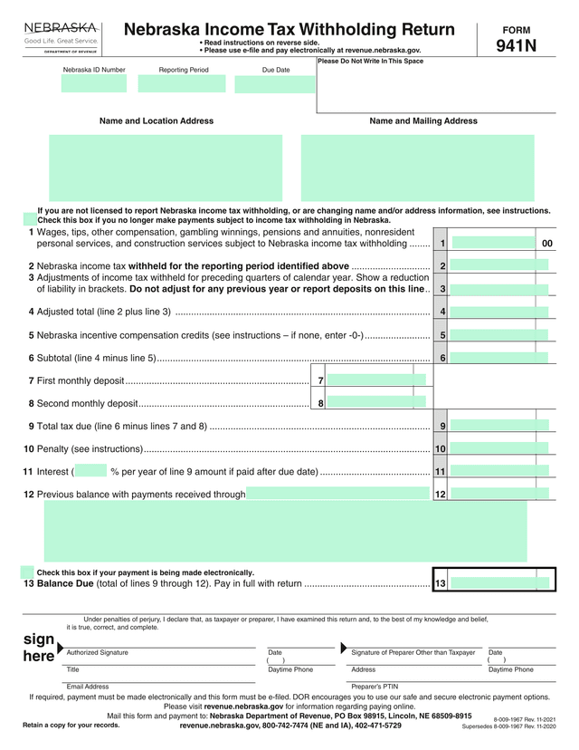Form 941N screenshot