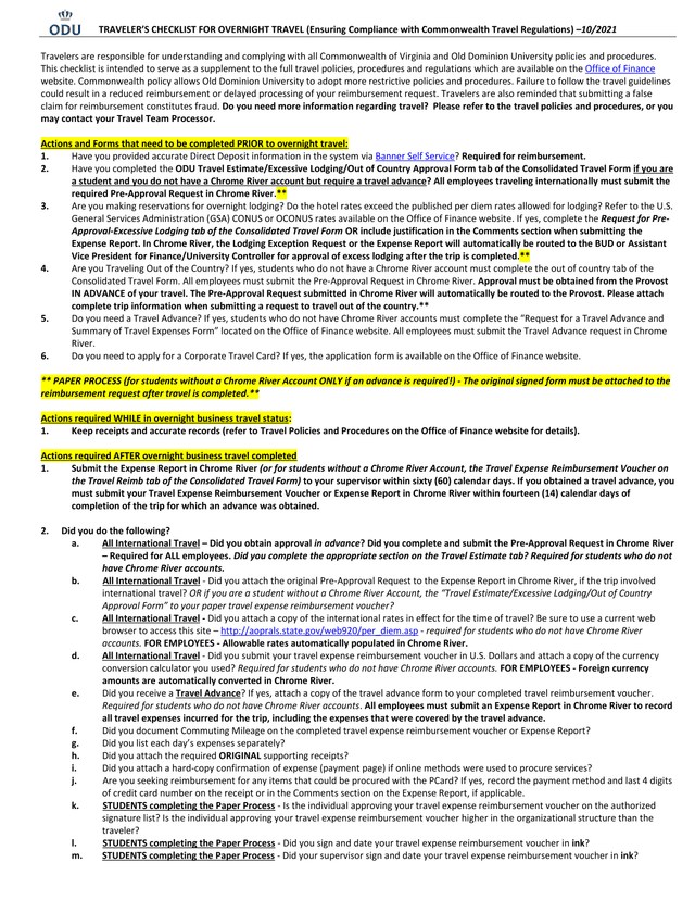 TravelerS Checklist For Overnight Travel screenshot