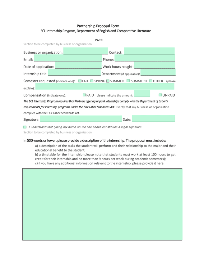 Partnership Proposal Form screenshot