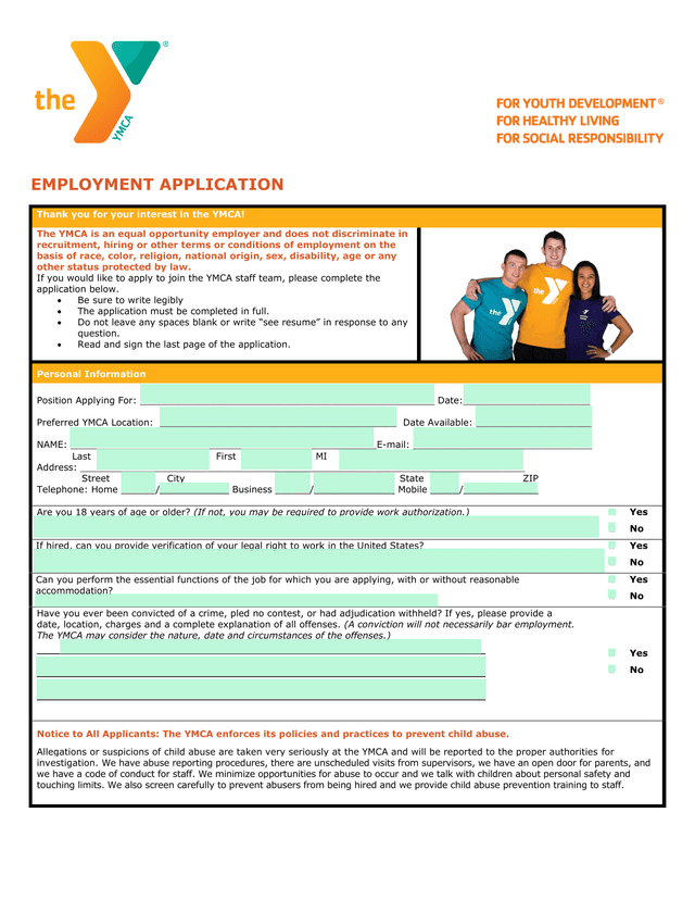 EMPLOYMENT APPLICATION screenshot