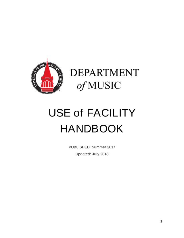USE Of FACILITY HANDBOOK screenshot