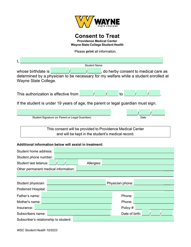 Consent To Treat screenshot