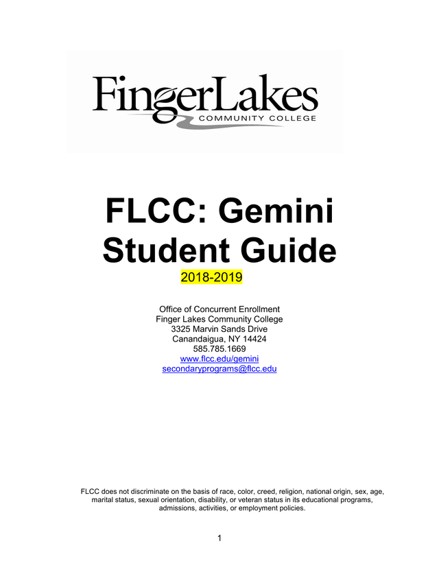 FLCC Gemini Student Guide screenshot