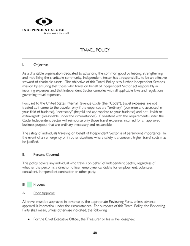 Travel Policy screenshot