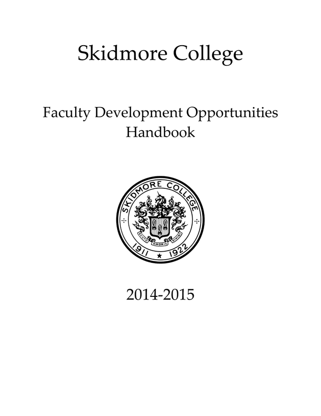 Faculty Development Opportunities Handbook screenshot