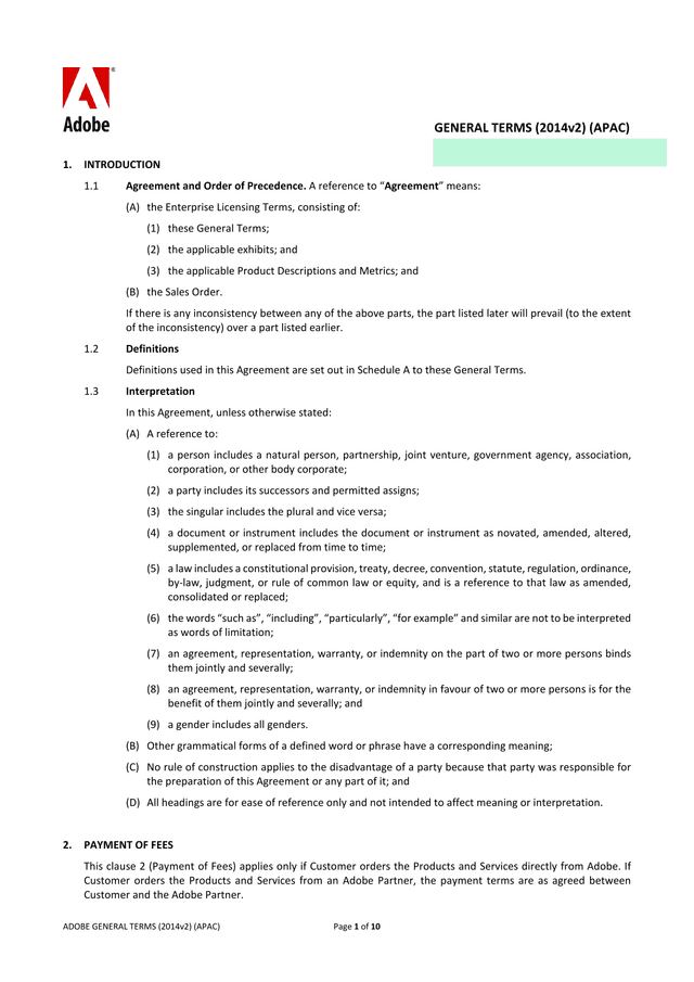 General Terms (2014v2) (APAC) screenshot