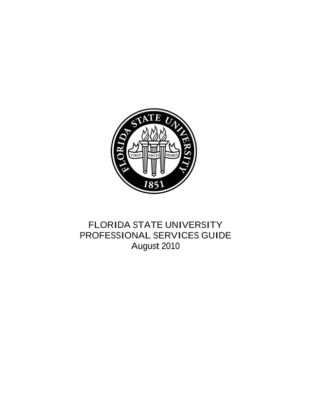 FLORIDA STATE UNIVERSITY PROFESSIONAL SERVICES GUIDE screenshot