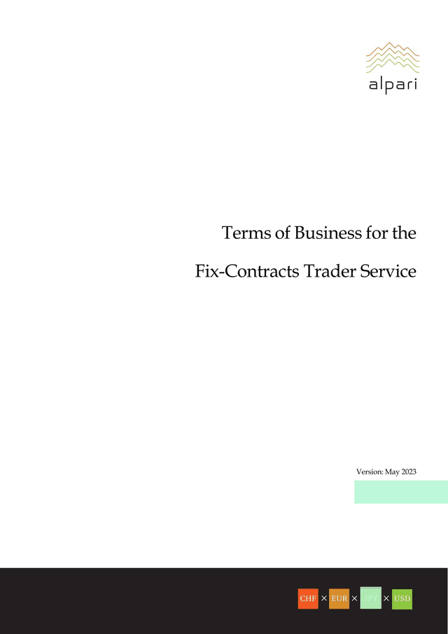 Terms Of Business For The Fix Contracts Trader Service screenshot