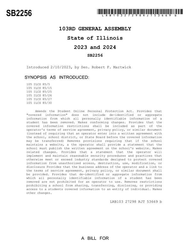 Student Online Personal Protection Act Amendment screenshot