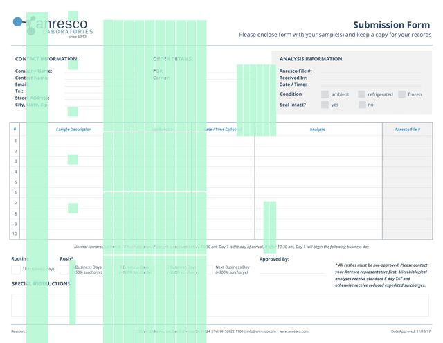 Submission Form screenshot