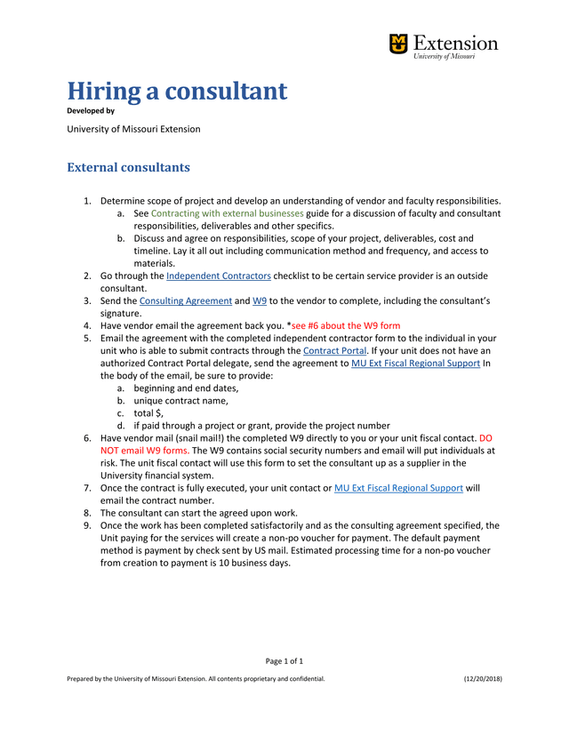 Hiring A Consultant screenshot