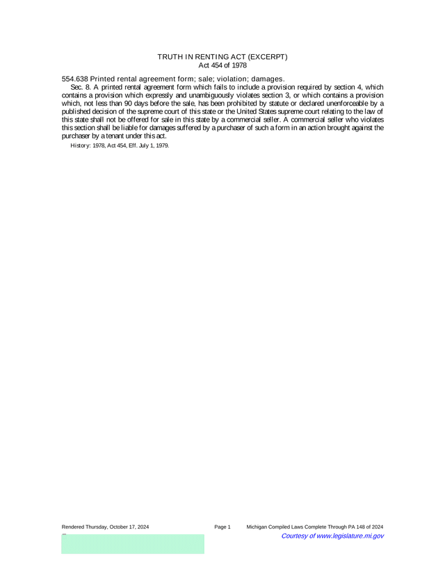Truth In Renting Act (Excerpt) screenshot