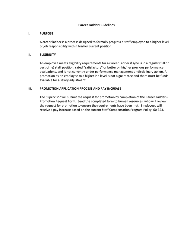 Career Ladder Guidelines screenshot