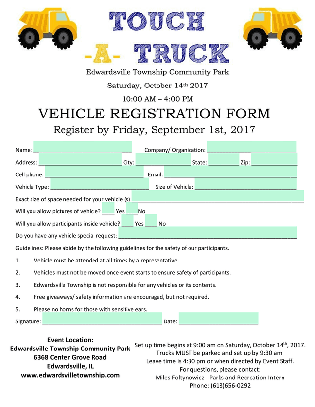 Vehicle Registration Form screenshot