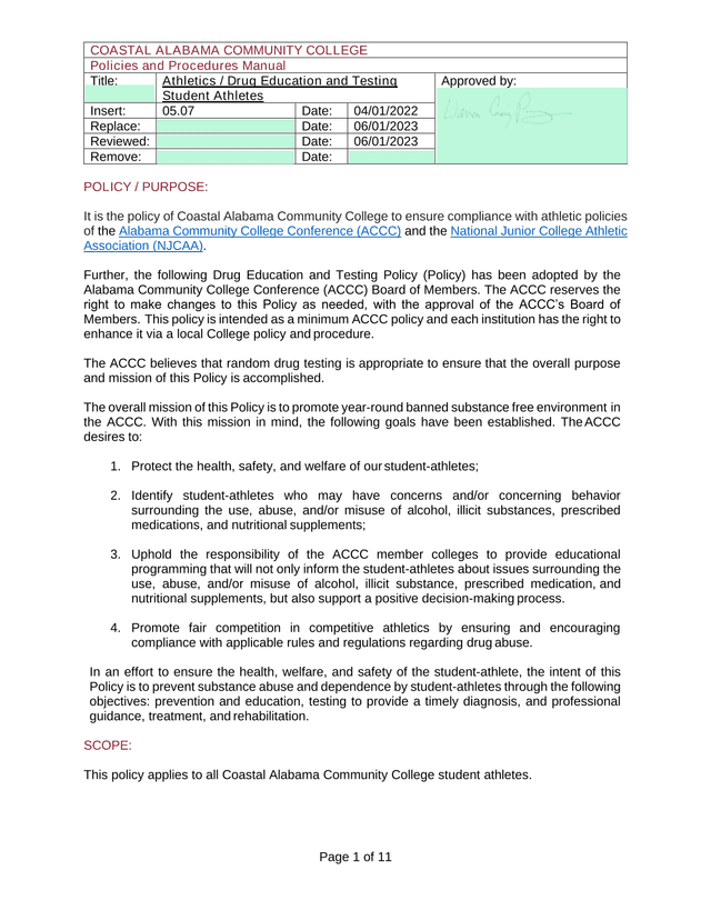 Athletics  Drug Education And Testing Student Athletes screenshot