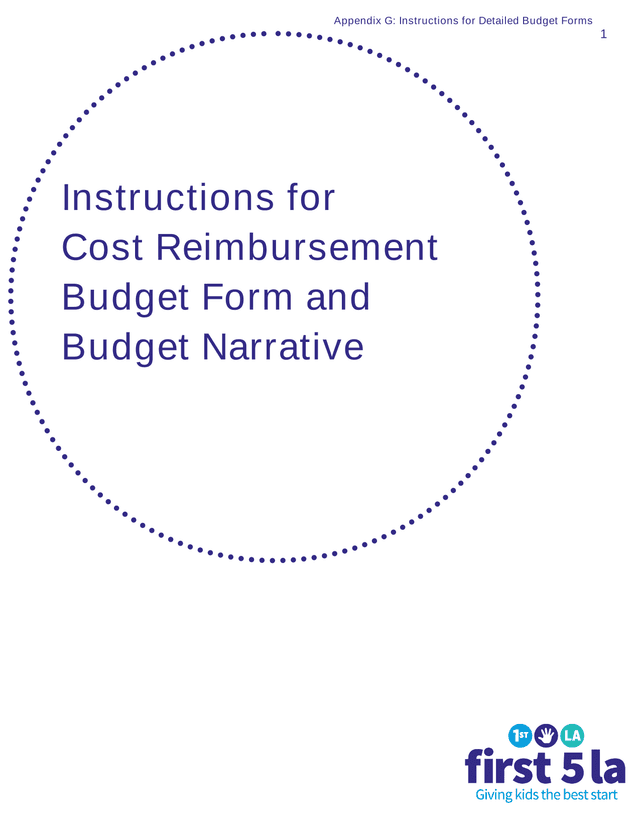 Instructions For Cost Reimbursement Budget Form And Budget Narrative screenshot