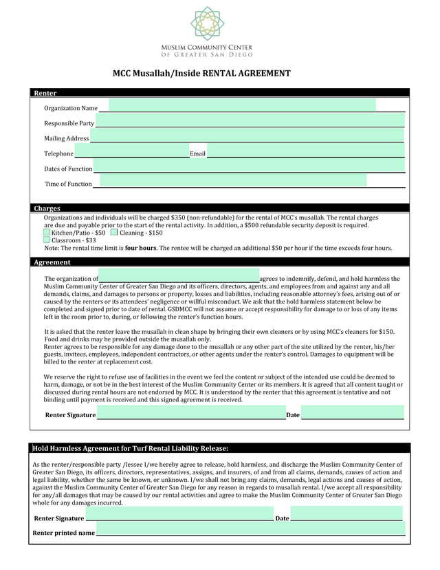 MCC MusallahInside RENTAL AGREEMENT screenshot