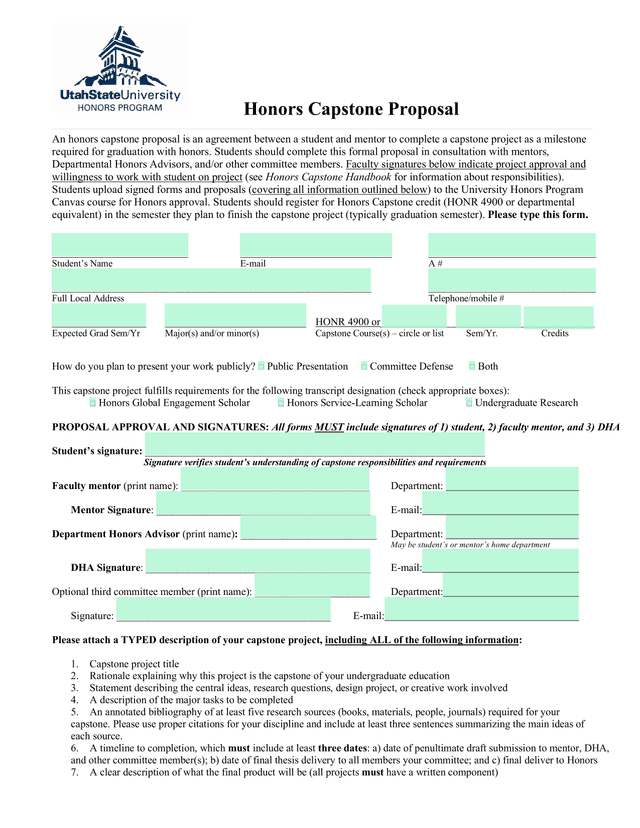 Honors Capstone Proposal screenshot
