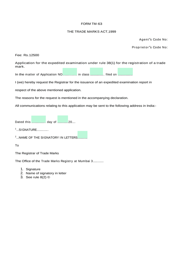 FORM TM 63 screenshot