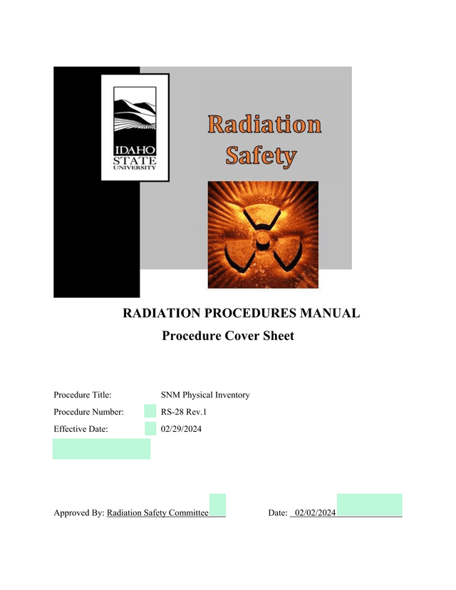 RADIATION PROCEDURES MANUAL screenshot