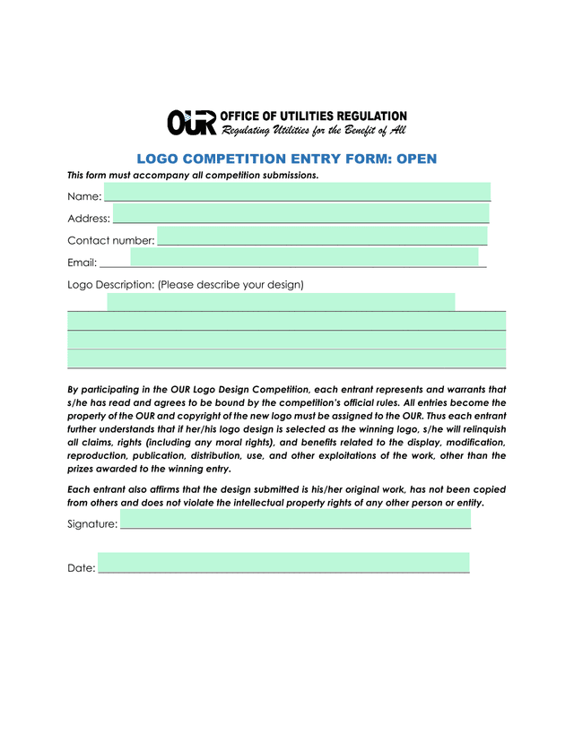 LOGO COMPETITION ENTRY FORM screenshot