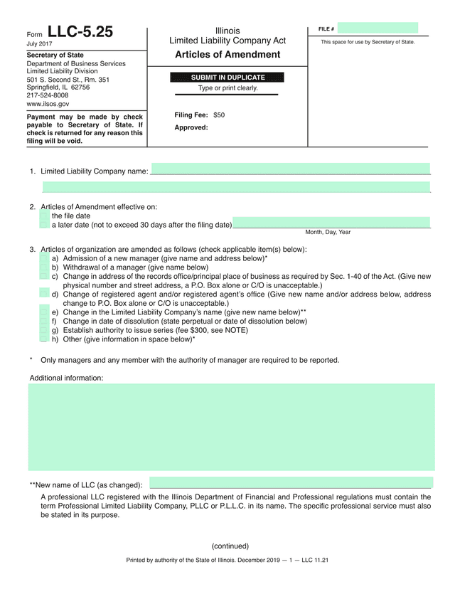 Articles Of Amendment screenshot