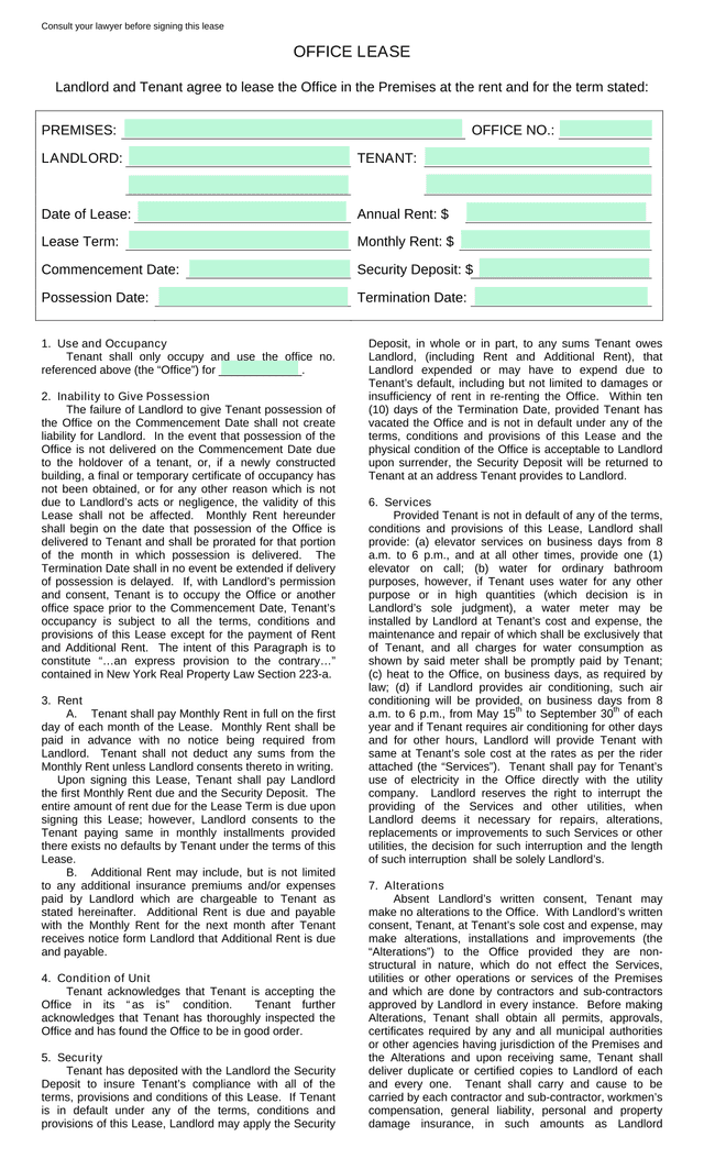 Office Lease screenshot