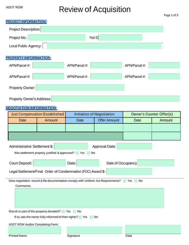 ADOT ROW Review Of Acquisition screenshot