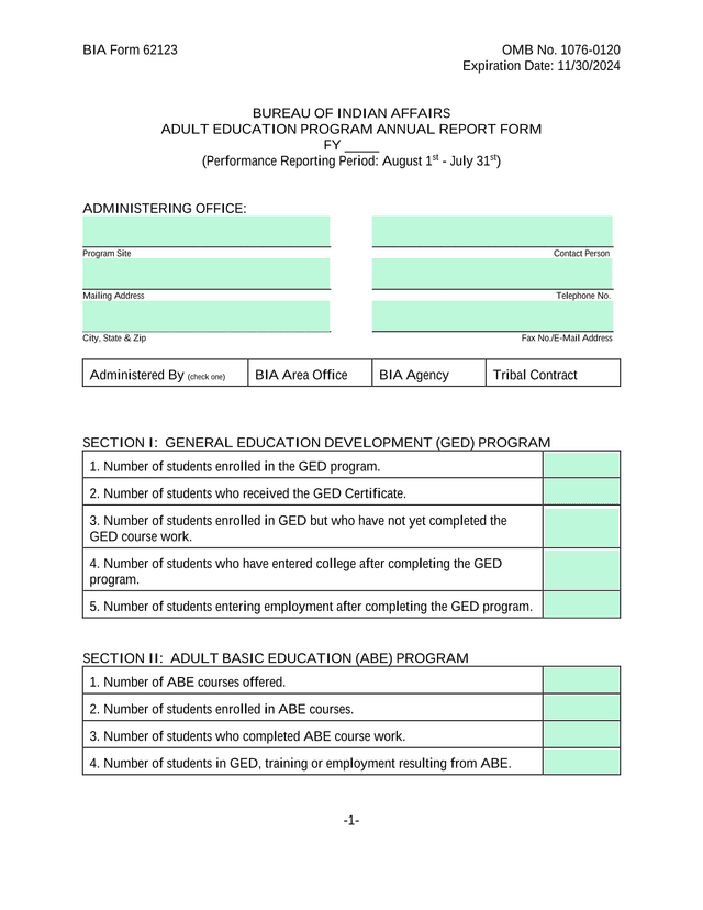 BIA Form 62123 screenshot