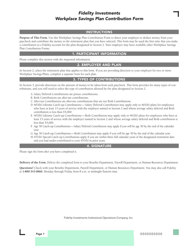 Workplace Savings Plan Contribution Form screenshot