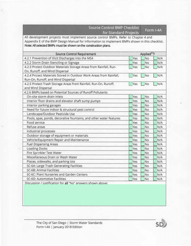 Source Control BMP Checklist Form L 4A screenshot