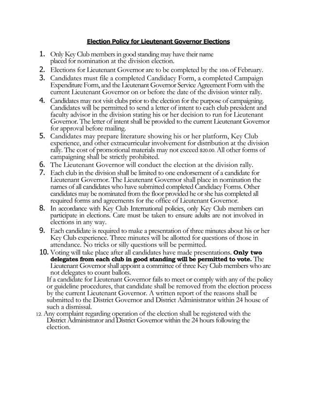 Election Policy For Lieutenant Governor Elections screenshot