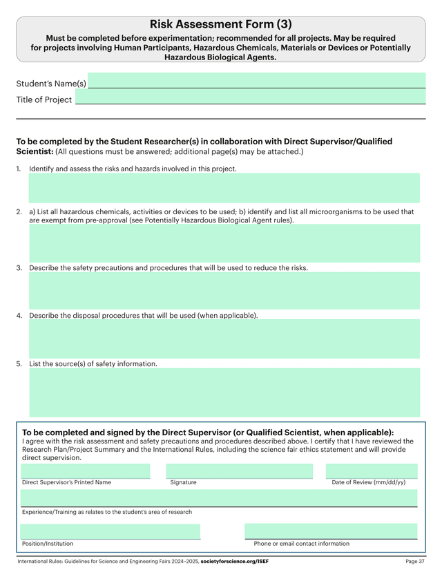 Risk Assessment Form (3) screenshot