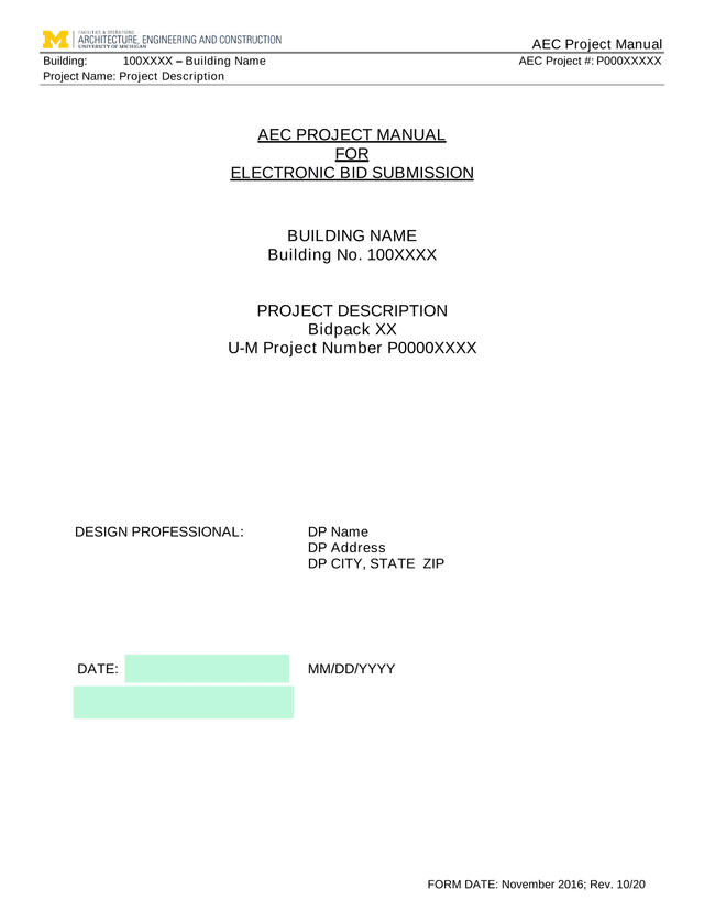 AEC Project Manual screenshot