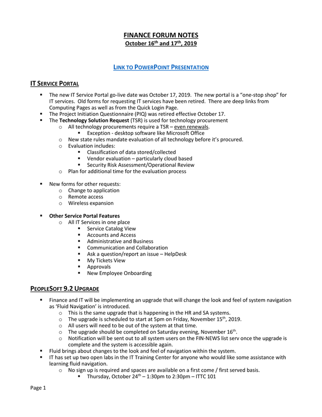 Finance Forum Notes screenshot