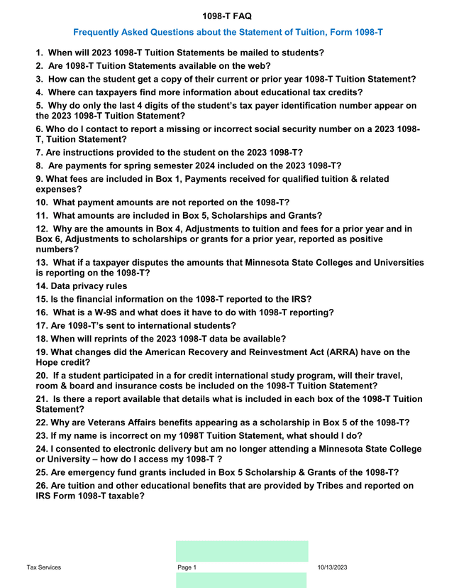 1098 T FAQ screenshot
